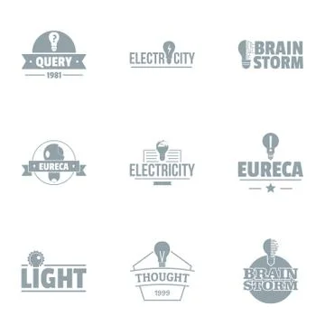 Irradiate logo set, simple style Illustrazione stock