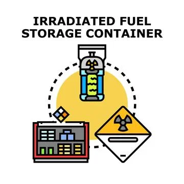Irradiated fuel storage container concept illustration Stock Illustration