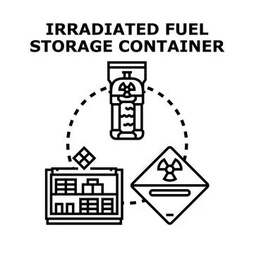 Irradiated fuel storage container concept illustration 스톡 일러스트