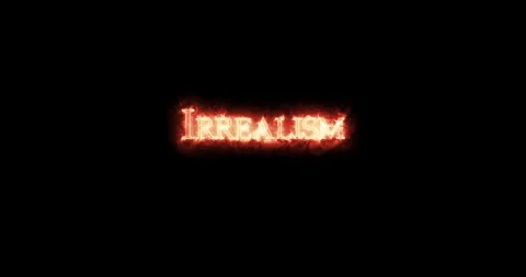 Irrealism written with fire. Loop Video stock 145872787