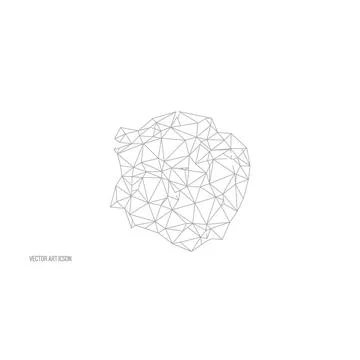 Irregular abstract wireframe mesh 3D network connection element Stock Illustration