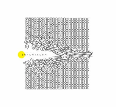 Irregular array or matrix of random ovals. Background breaking down into smal 스톡 일러스트