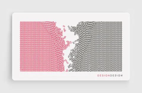 Irregular array or matrix of random ovals. Background breaking down into smal Stock Illustration