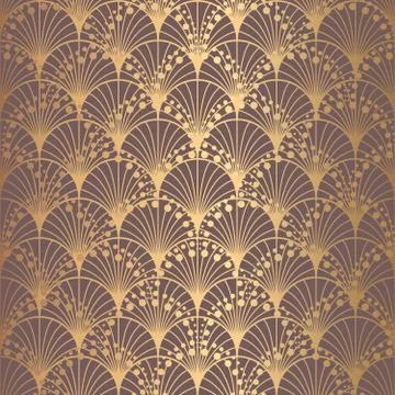 Irregular Art Deco Pattern Golden Background Scales Illustrazione stock