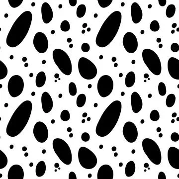 Irregular black dots pattern. Seamless hand drawn graphic print. Stock Illustration