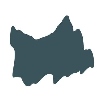 An irregular black shape with jagged and sharp edges is displayed against a w Stock Illustration