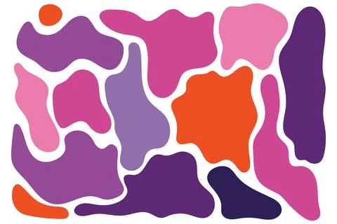 Irregular blob, set of abstract organic shapes. Abstract irregular random blo Stock Illustration