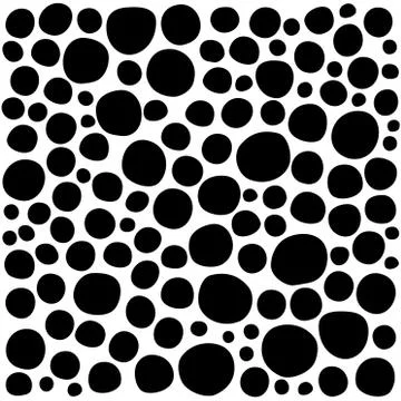 Irregular circles collection in black over white Stock Illustration