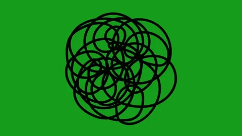 Irregular circles illusion with green screen background Stock Footage 135401938