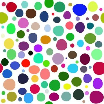 Irregular colored dots over white background. Seamless pattern Stock Illustration