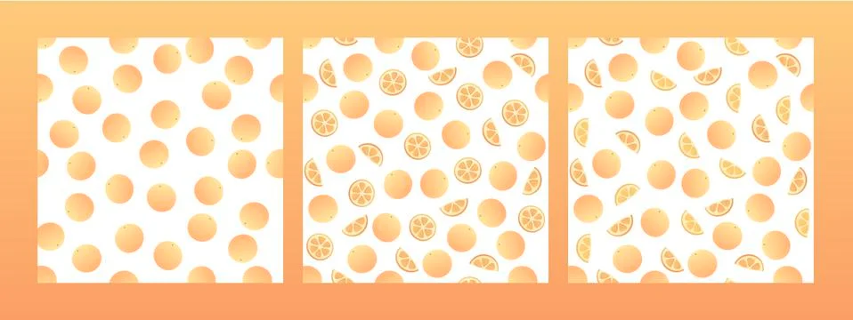 Irregular composition of citrus oranges texture isolated on white background Stock Illustration