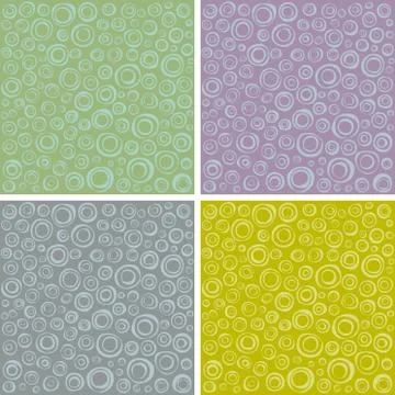 Irregular concentric circles pattern set in different colors Stock Illustration