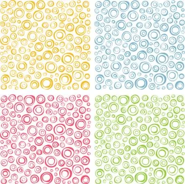 Irregular concentric circles pattern set in different colors Stock Illustration