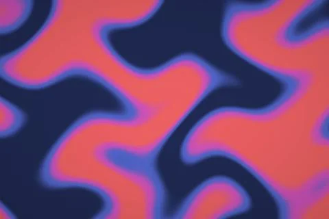 Irregular coral forms flow through a deep navy field with glowing pink and .. Stock Illustration