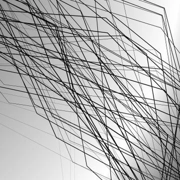 Irregular diagonal lines. Geometric art. Abstract monochrome illustration. Stock Illustration