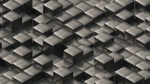 Irregular evolving metal cubes floor seamlessly looping background Stock Footage 124016485