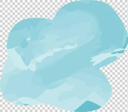 Irregular fluid shape is showing blue aqua teal layers in flat design on Illustrazione stock