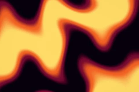 Irregular glowing yellow forms with orange and magenta borders move across .. Stock-Illustration