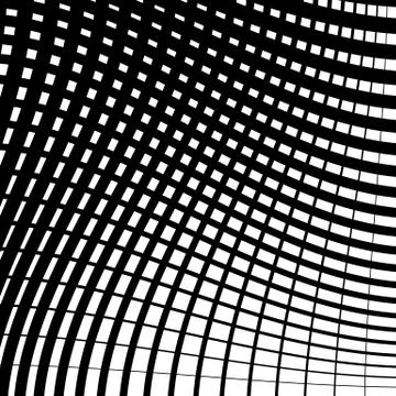 Irregular grid, mesh pattern Geometric minimal pattern with warped lines. Stock Illustration