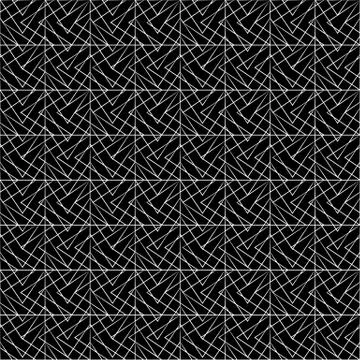 Irregular grid, mesh seamlessly repeatable monochrome pattern. Abstract geome Stock Illustration