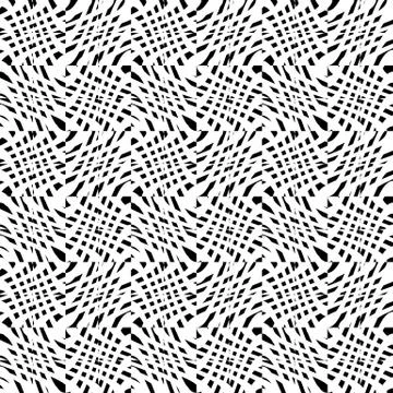 Irregular grid, mesh seamlessly repeatable monochrome pattern. Abstract geome Stock Illustration