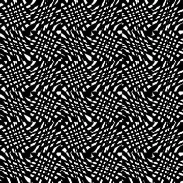 Irregular grid, mesh seamlessly repeatable monochrome pattern. Abstract geome Stock Illustration