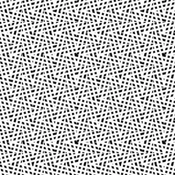 Irregular grid, mesh seamlessly repeatable monochrome pattern. Abstract geome Stock Illustration