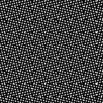Irregular grid, mesh seamlessly repeatable monochrome pattern. Abstract geome Stock Illustration