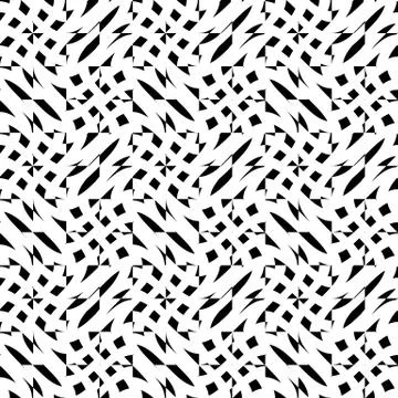 Irregular grid, mesh seamlessly repeatable monochrome pattern. Abstract geome Stock Illustration