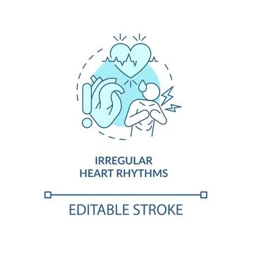 Irregular heart rhythms turquoise concept icon 스톡 일러스트