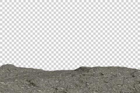Irregular horizon line separates a dark, empty space above Stock Photos