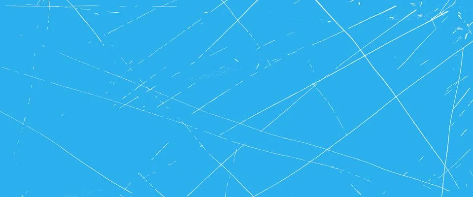 Irregular Ice skate lines path and scratches texture background. Blue grunge Stock Illustration