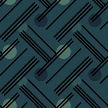 Irregular lines and circles diagonal seamless pattern Illustrazione stock