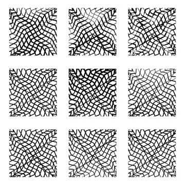 Irregular lines background, pattern, abstract design element set 스톡 일러스트