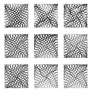 Irregular lines background, pattern, abstract design element set 스톡 일러스트