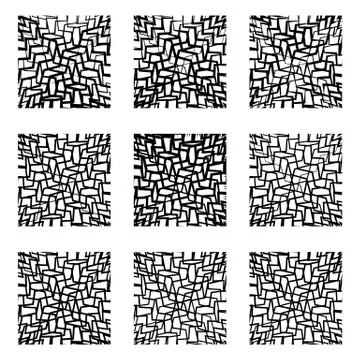 Irregular lines background, pattern, abstract design element set Stock Illustration