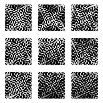 Irregular lines background, pattern, abstract design element set Stock Illustration