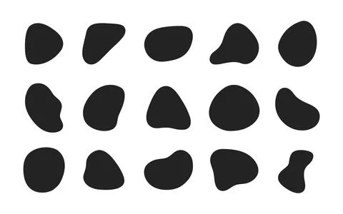 Irregular liquid fluid blob shape icon set vector illustration 스톡 일러스트