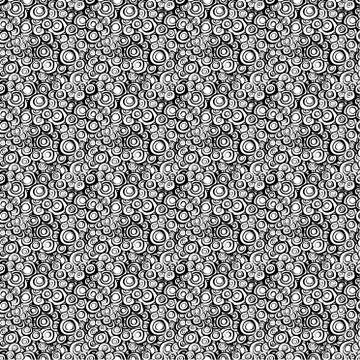 Irregular loop spiral concentric circles background in black and white Stock Illustration