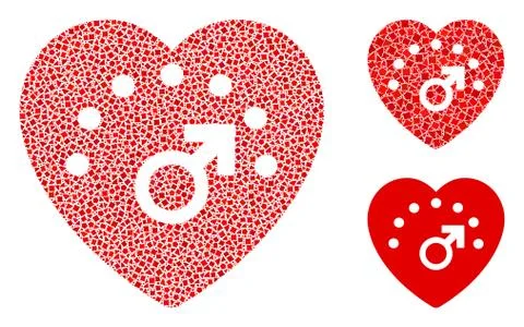 Irregular Love Meter Icon Collage Stock Illustration