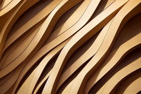Irregular ondulated wood pattern wall, illustration Illustrazione stock