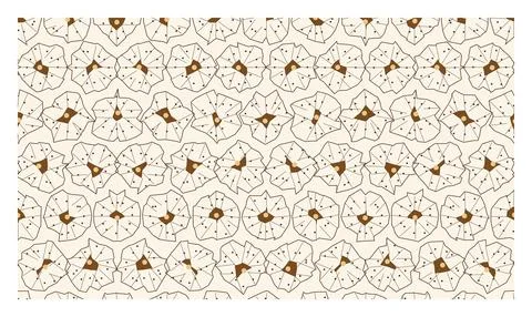 Irregular organic flower pattern with hand drawn geometric shapes in neutra.. Stock Illustration