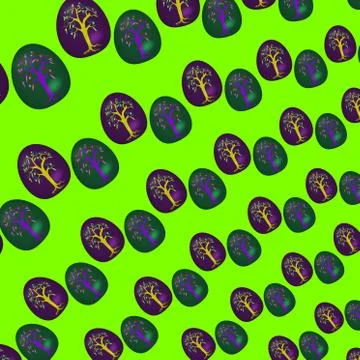 Irregular pattern with decorated Easter eggs Stock Illustration