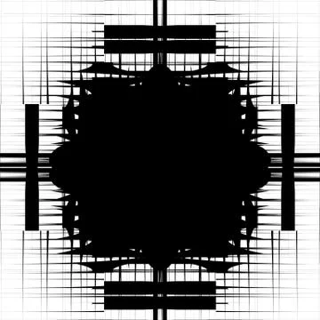 Irregular pattern of symmetric objects interconnected abstract geometric illu Stock Illustration