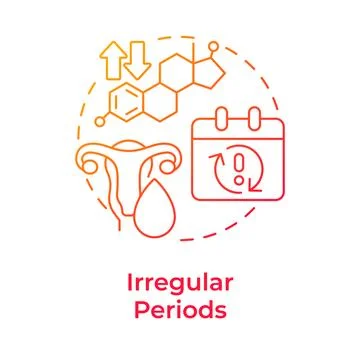 Irregular periods red gradient concept icon 스톡 일러스트
