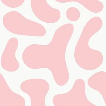 Irregular pink spots on white, creating a seamless cow or dalmatian pattern. Stock Illustration
