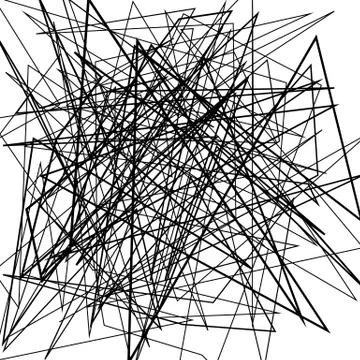 Irregular, random chaotic lines. Abstract monochrome illustration. 스톡 일러스트