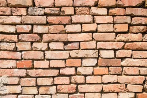 Irregular Red Brick Wall Background Stock Photos