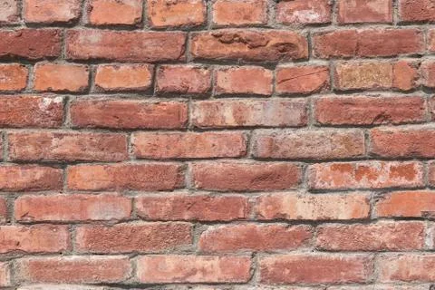 Irregular Red Brick Wall Background Stock Photos