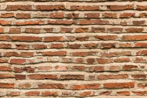 Irregular Red Brick Wall Background Foto stock